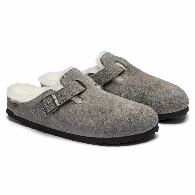 Boston Birkenstock Shearling Semisove Damske Siva | SK 227ZUT